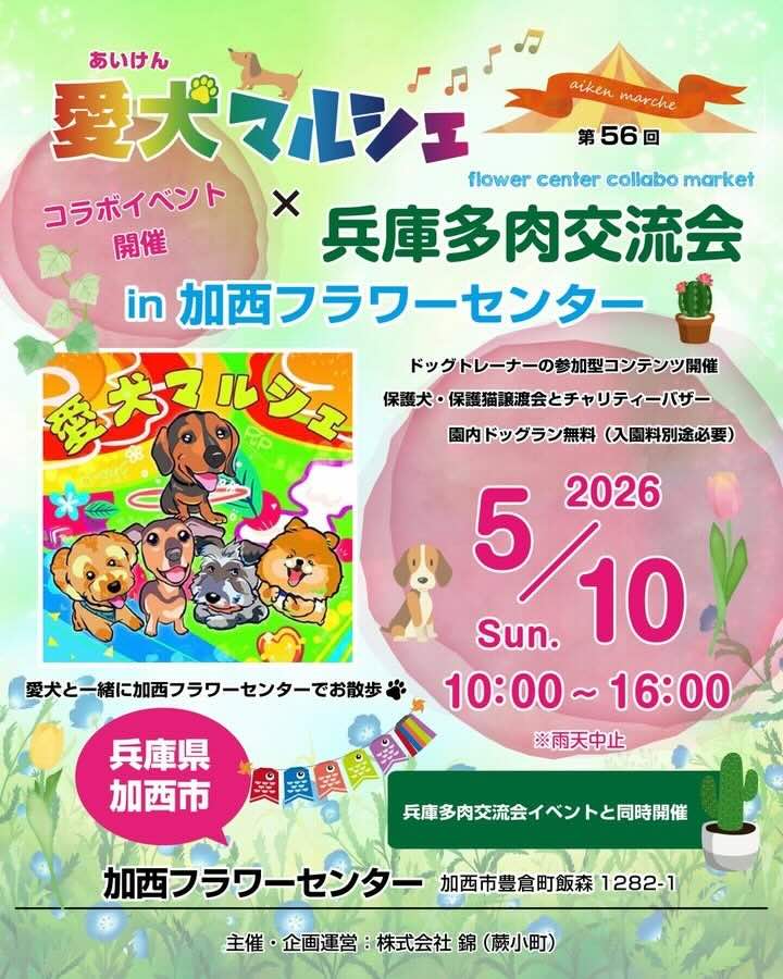 第56回 愛犬マルシェ × 兵庫多肉交流会in 加西フラワーセンターのイベント画像
